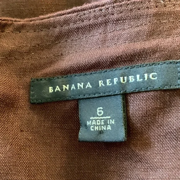 Banana Republic 100% linen dress in chocolate brown - Picture 7 of 10